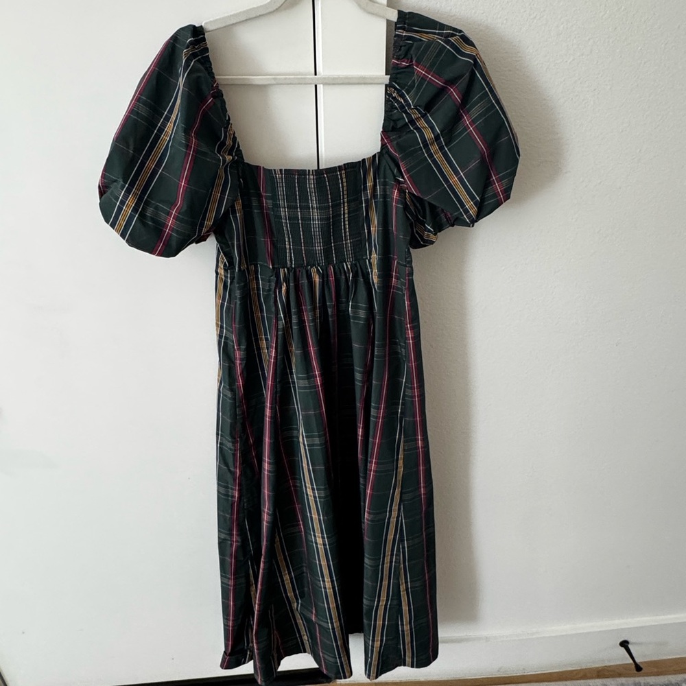 Hill House Home Plaid Puff Sleeve Dress
